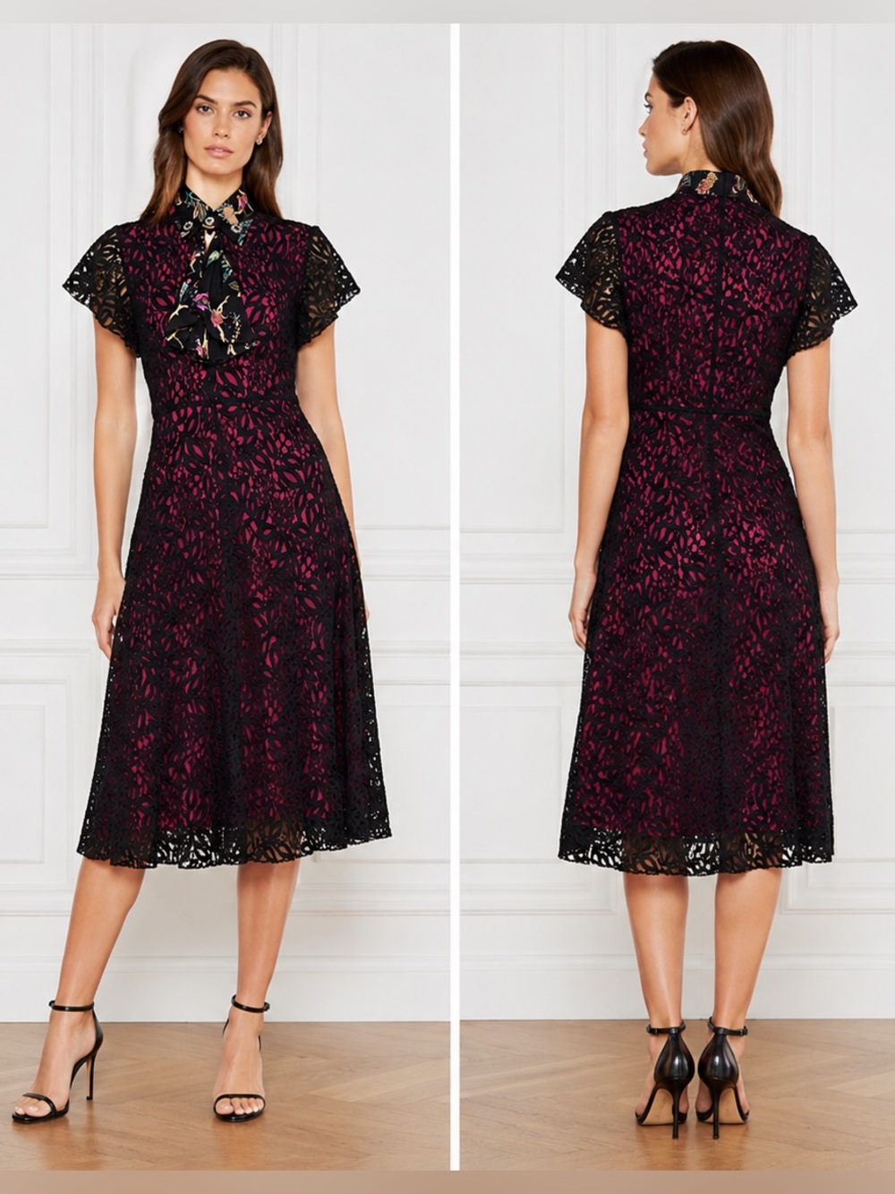 ETRO Italy Lace Pattern Silk Midi Dress - Picture 1 of 11